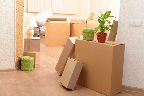 Careful loading of household items for removals in Stratford
