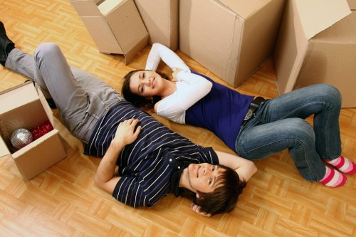 Loading furniture into a moving truck for a Stratford move
